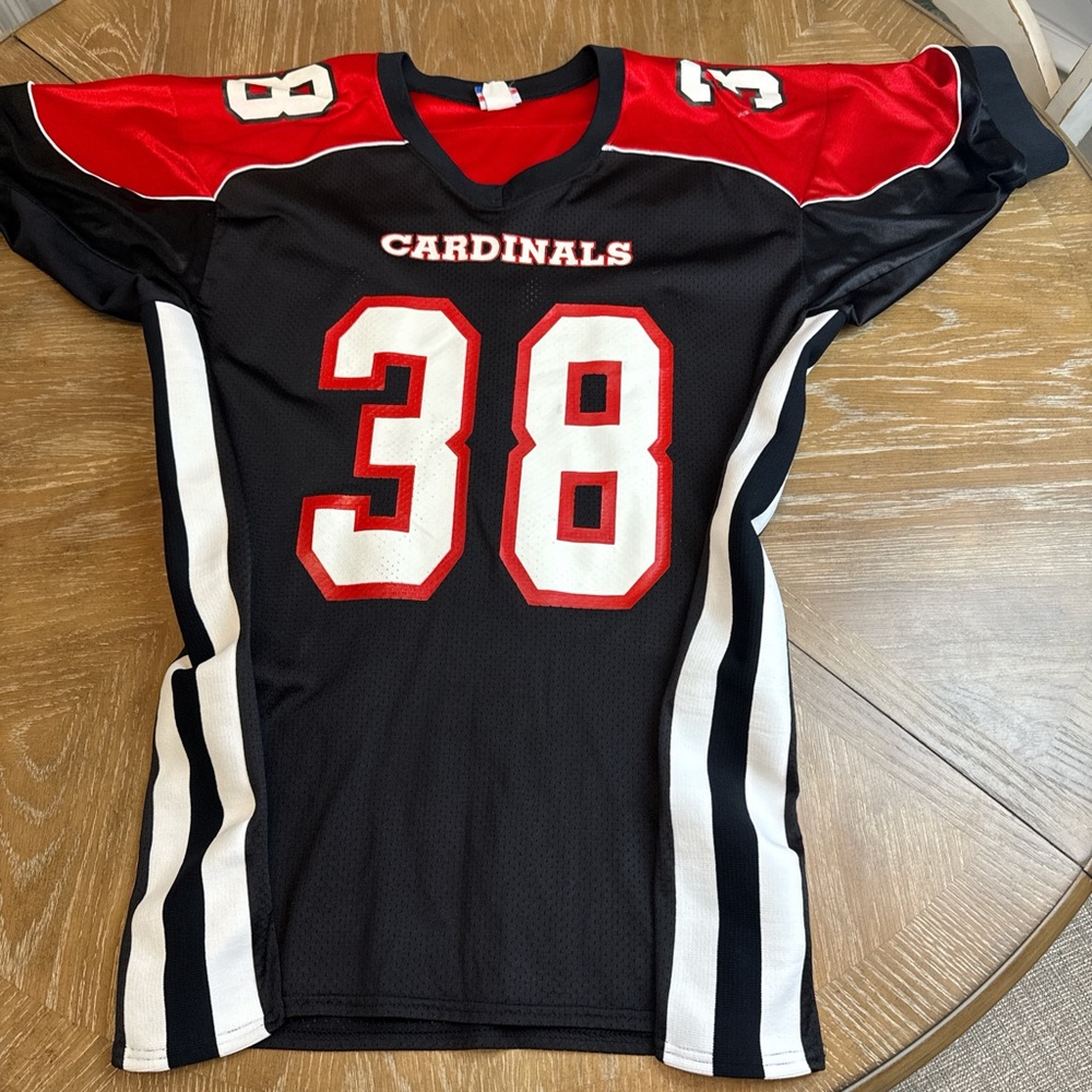 Letrell sports vintage Cardinals #38 Smith Black and Red Football Jersey